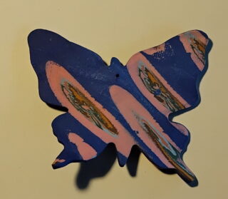 Figurine porcelaine papillon rose, bleu, vert – Image 5