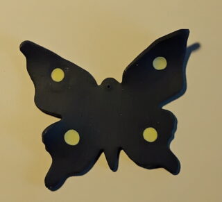 Figurine porcelaine papillon marron, rose, bleu – Image 4