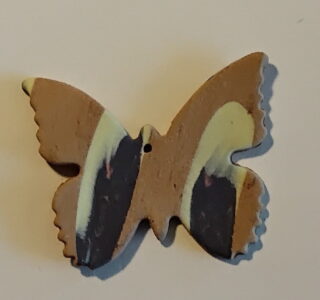 Figurine porcelaine papillon mini, marron, incrustation couleurs – Image 7