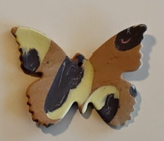 Figurine porcelaine papillon mini, marron, incrustation couleurs – Image 6
