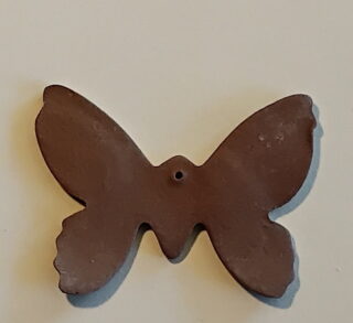 Figurine porcelaine papillon mini, marron, incrustation couleurs – Image 4