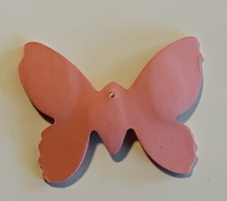 Figurine porcelaine papillon mini, rose, incrustation couleur – Image 3
