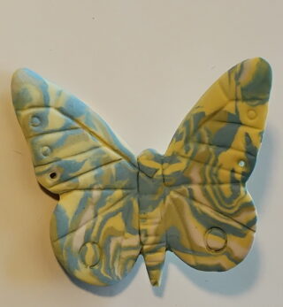Figurine porcelaine papillon bleu inclusion de couleurs – Image 4