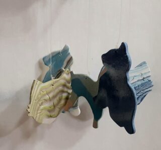 Mobile Carillon porcelaine chats, pistache, bleu – Image 4