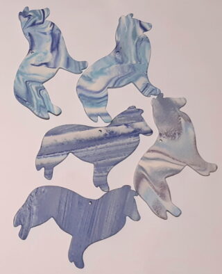 Figurine porcelaine chien, berger, nuance, bleu – Image 2