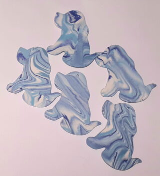 Figurine porcelaine chien, saint-bernard, nuance, bleu – Image 2