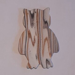 Figurine porcelaine chouette, marron, caramel, noir