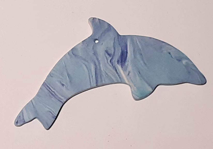 dauphin blanc bleu vert nuance porcelaine Figurine porcelaine dauphin, nuance, bleu, vert – Image 1