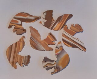 Figurine porcelaine écureuil, marron, caramel, noir – Image 2