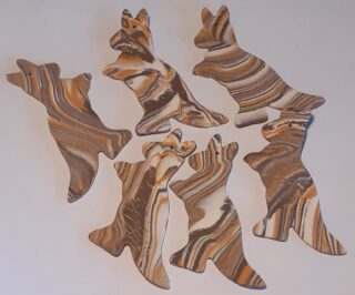 Figurine porcelaine kangourous, marron, caramel, noir – Image 2