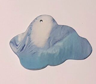 Figurine porcelaine nuage, nuance, bleu
