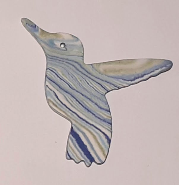 colibris bleu nuance porcelaine figurine Figurine porcelaine oiseau, colibris, nuance, bleu – Image 1