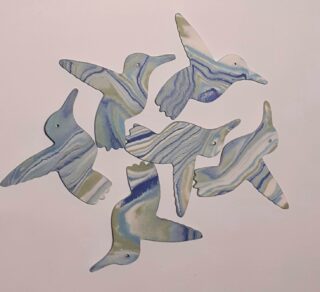 Figurine porcelaine oiseau, colibris, nuance, bleu – Image 2