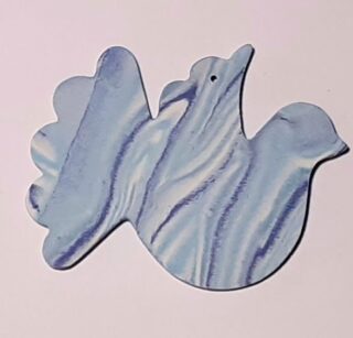 Figurine porcelaine oiseau, colombe, grand, nuance, bleu