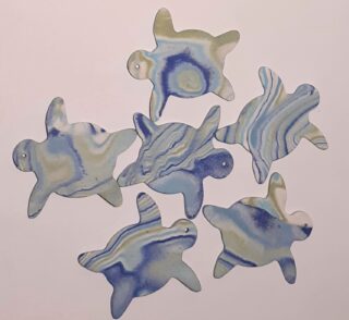 Figurine porcelaine tortue, nuance, bleu – Image 2