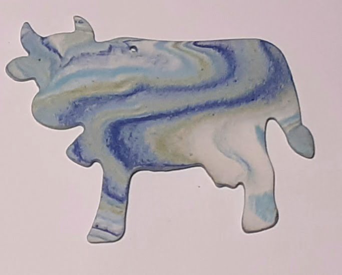 vache bleu nuance porcelaine figurine Figurine porcelaine vache, bleu, nuance – Image 1